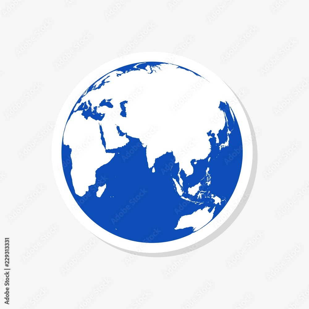Logo globe, Earth icon, Earth sticker