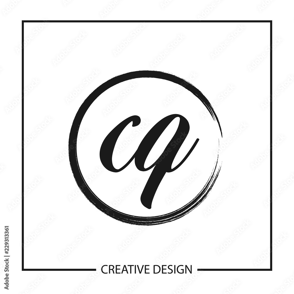 Initial Letter CQ Logo Template Design