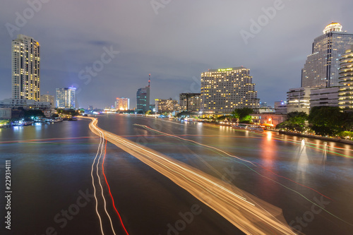 Chaopraya River View from Taksin Bridge, Bangkok, Thailand