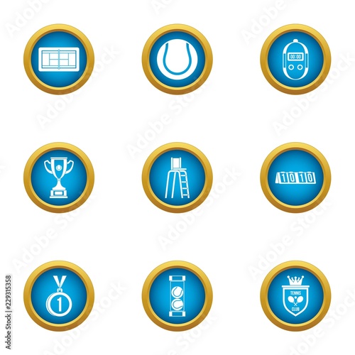 Hardball icons set. Flat set of 9 hardball vector icons for web isolated on white background