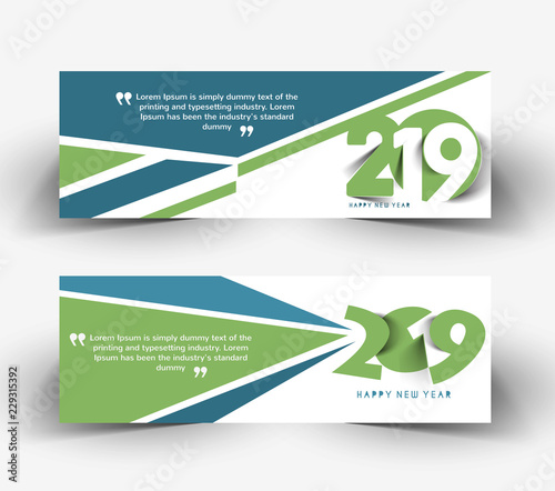  Happy New Year 2019 Banner Design  Patter, Vector illustration.