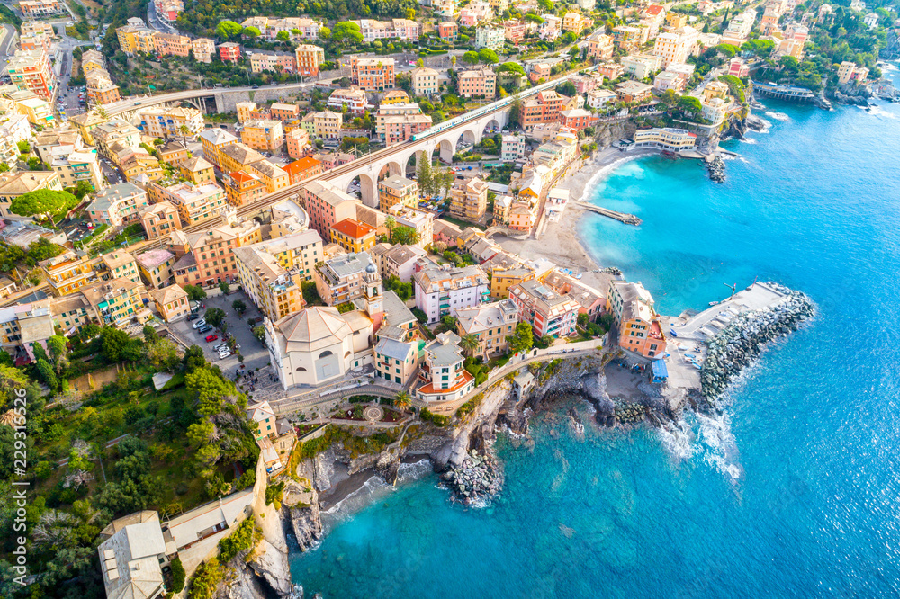 View of Bogliasco. Bogliasco is a ancient fishing village in Italy, Genoa, Liguria.