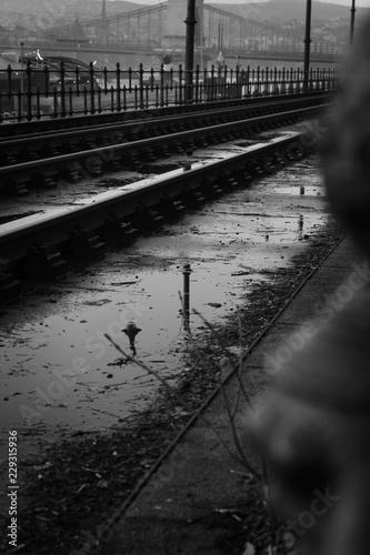 Puddle between the railways