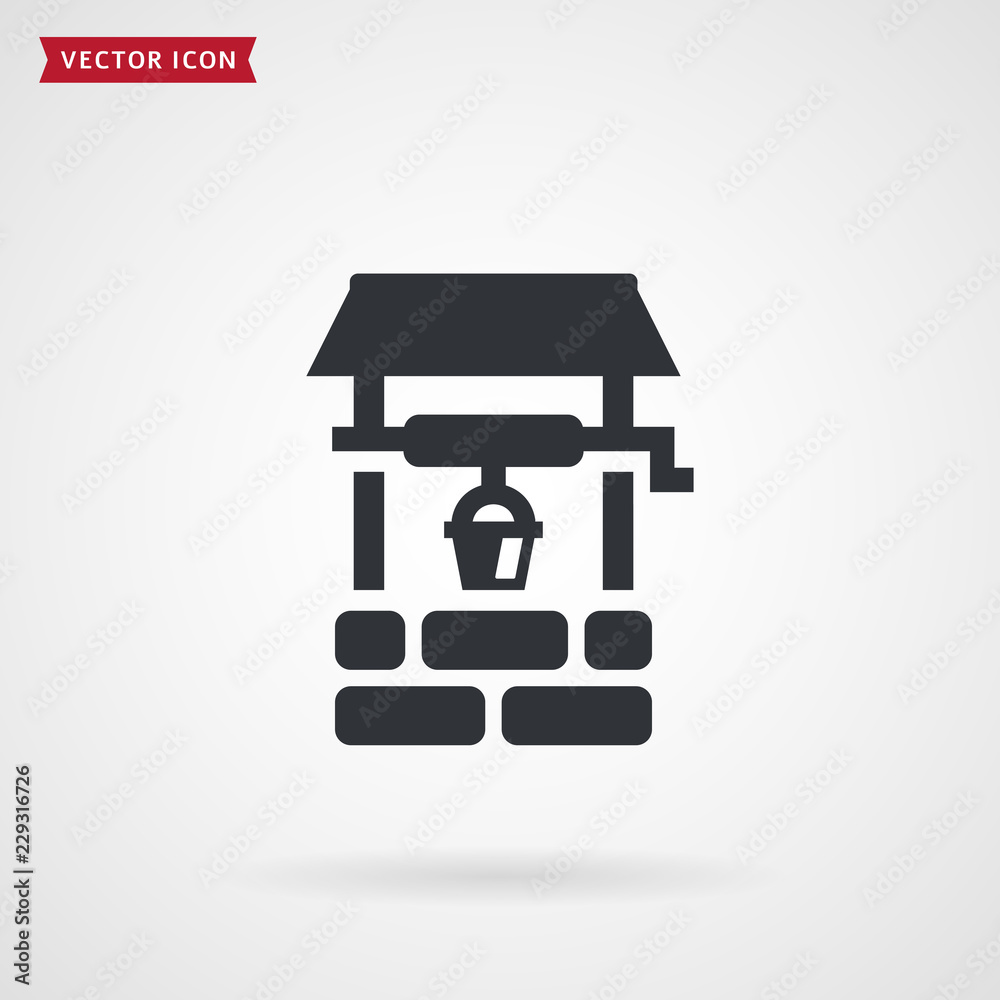 Water well vector icon Water well vector icon