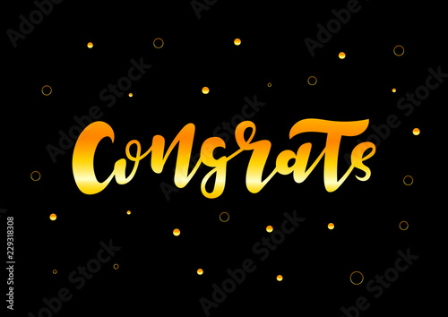 Hand drawn lettering phrase Congrats