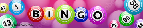 Bingo lottery, header background vector design, lucky balls and numbers of lotto photo