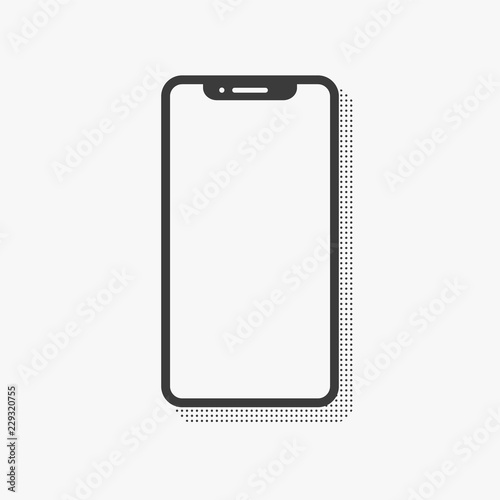 Phone icon, smartphone vector. Cell smart symbol, flat design. Mobile app, cellular button, tablet application black minimalist symbol isolated on white