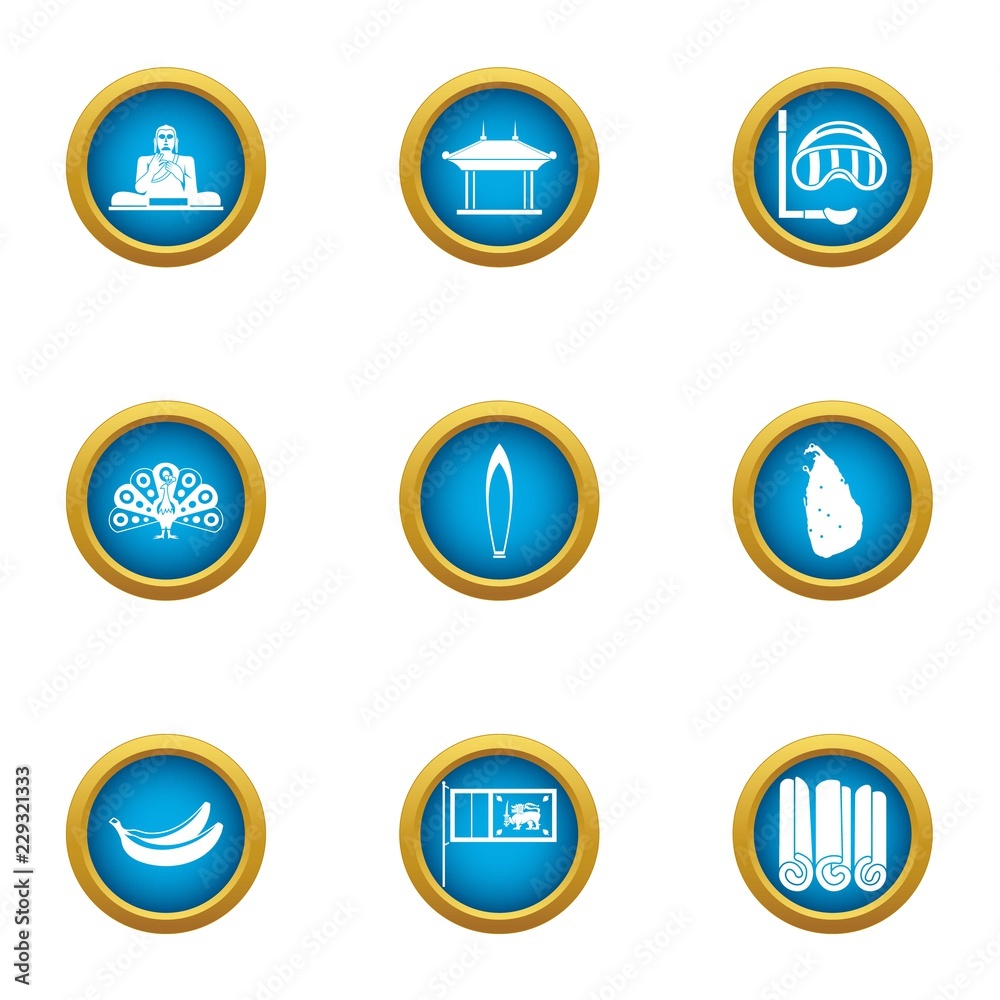 Buddha statue icons set. Flat set of 9 buddha statue vector icons for web isolated on white background Buddha statue icons set. Flat set of 9 buddha statue vector icons for web isolated on white background