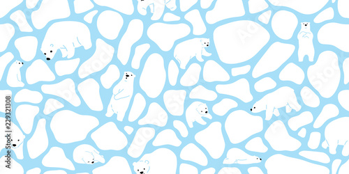 bear seamless pattern vector polar bear camouflage cow skin scarf isolated cartoon illustration tile background repeat wallpaper blue