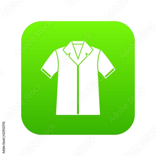 Shirt polo icon digital green for any design isolated on white vector illustration