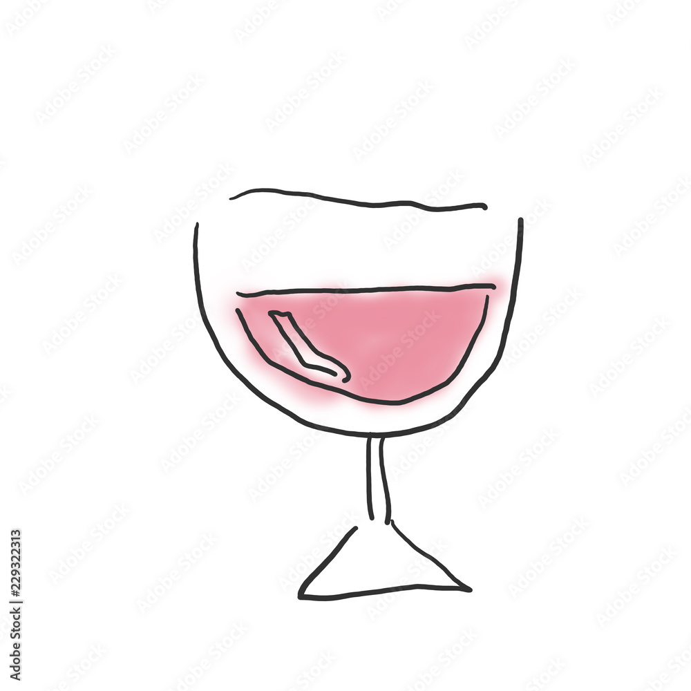 赤ワインで乾杯 クリスマスイメージ落書き風ゆるいイラスト Stock Illustration Adobe Stock