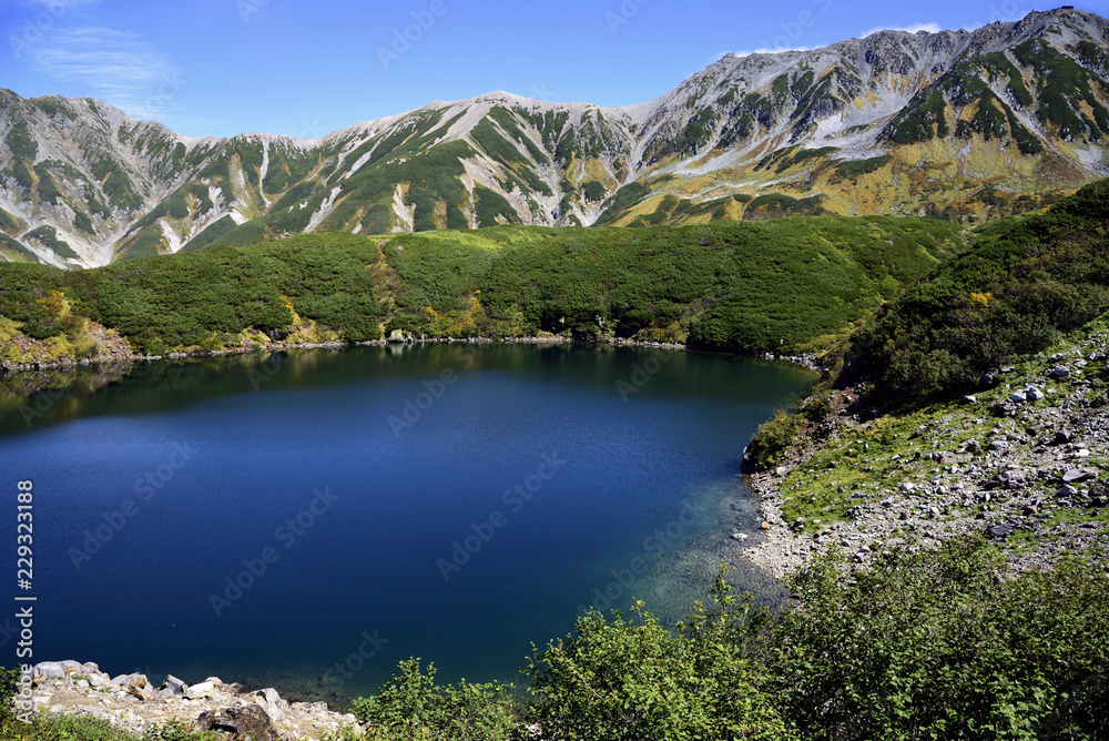 Tateyama Kurobe alpine route; lake mikuriga-ike in Murodo
Tateyama Kurobe alpine route; lake mikuriga-ike in Murodo