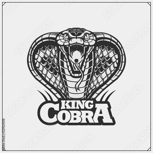 The emblem with king cobra for a sport team.