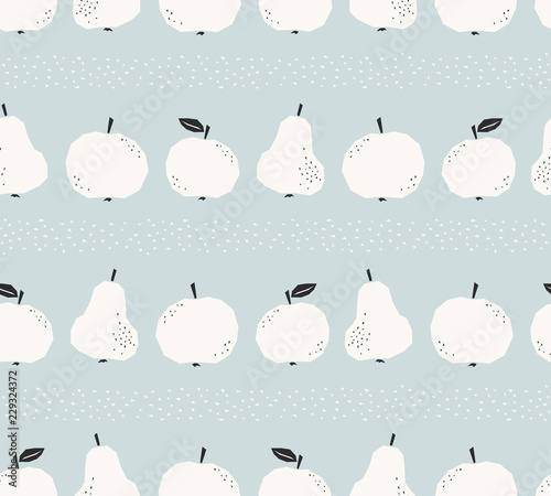 seamless pattern with apples and pears