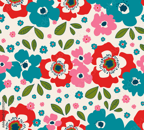 seamless floral retro pattern