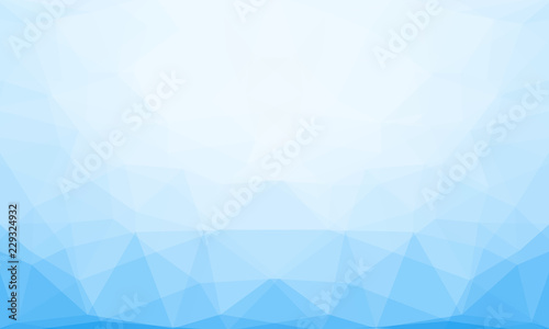 Blue winter low-poly banner. Vector 3D design template. Geometric background with ice texture.