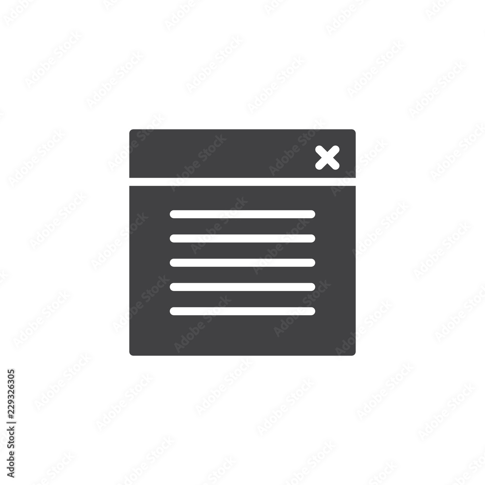 Browser window vector icon. filled flat sign for mobile concept and web design. Website text simple solid icon. Symbol, logo illustration. Pixel perfect vector graphics Browser window vector icon. filled flat sign for mobile concept and web design. Website text simple solid icon. Symbol, logo illustration. Pixel perfect vector graphics
