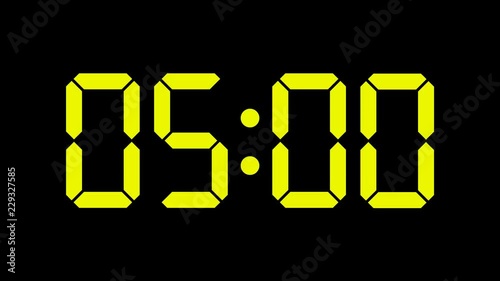 Digital clock of 60 seconds with regular hundredths, 4K UHD, optimized for 25 fps to avoid frame rate distortions and interpolation artifacts - Yellow numbers - arzawen.com/timer photo