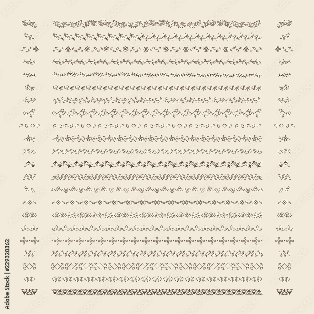 Fototapeta premium Collection of divider design element vectors