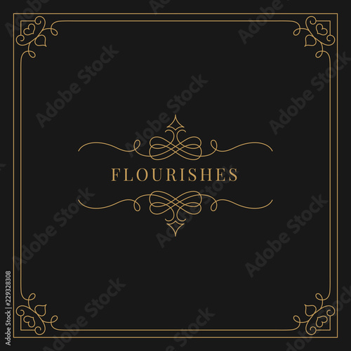 Flourishes vintage ornament frame illustration