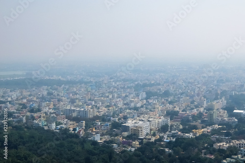 Tirupati, India. View of Tirupati cityscape from Tirumala hill.