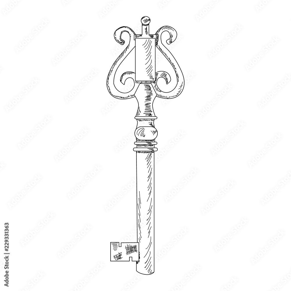 sketch of old key sketch of old key