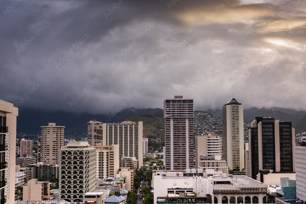 Storm Clouds Over Waikiki