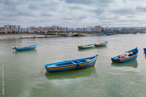 Small wooden boats in the bay, Rabat, Morocco