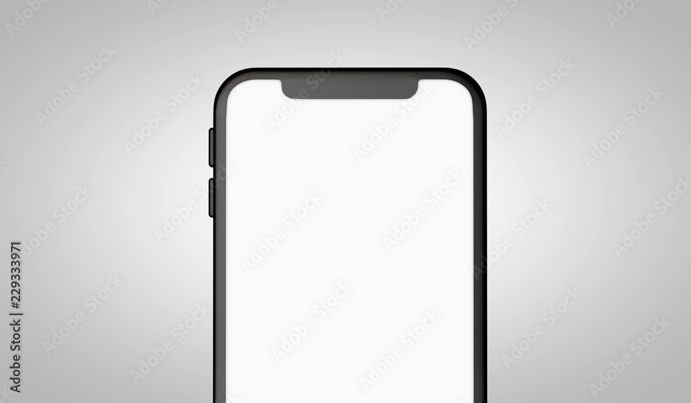 Modern frameless smartphone 3D mock up with blank white screen. 3D Rendering Modern frameless smartphone 3D mock up with blank white screen. 3D Rendering