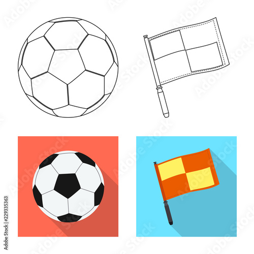 Vector design of soccer and gear icon. Set of soccer and tournament stock symbol for web.