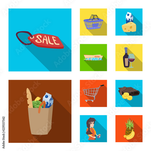 Isolated object of food and drink icon. Set of food and store stock symbol for web.