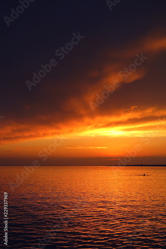 sunset over the sea
