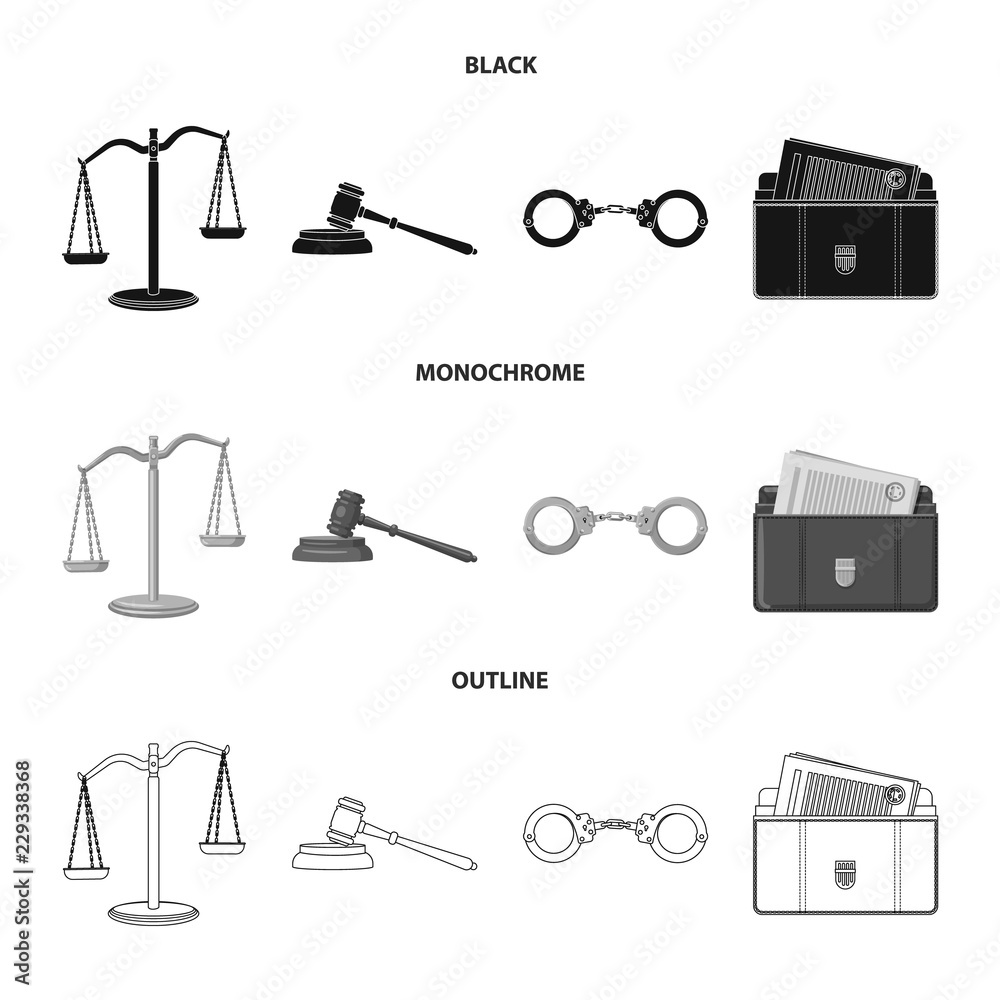 Obraz premium Vector design of law and lawyer icon. Collection of law and justice vector icon for stock.