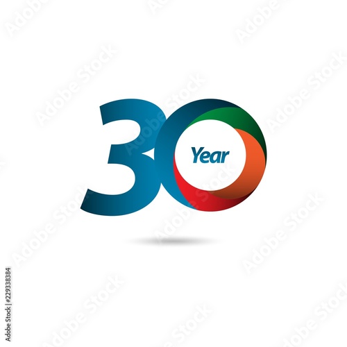 30 Year Anniversary Vector Template Design Illustration