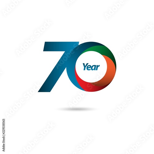 70 Year Anniversary Vector Template Design Illustration