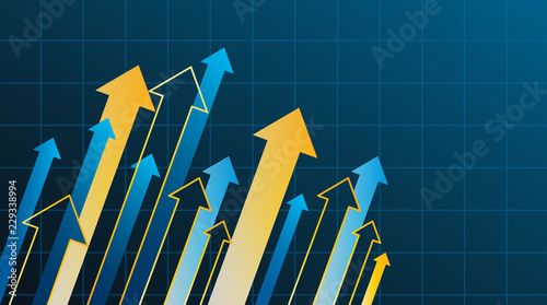 Abstract financial chart with arrow