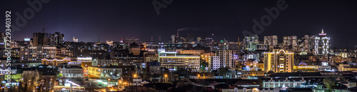 The photo shows a panorama of one of the most beautiful cities of Russia at night  Barnaul.