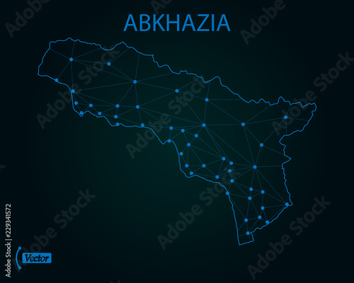 Map of Abkhazia. Vector illustration. World map