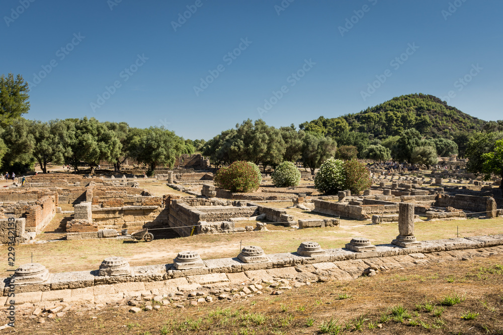 view of the ruins of Olympia