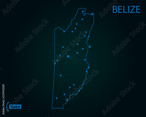 Map of Belize. Vector illustration. World map