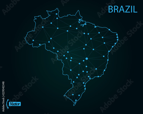 Map of Brazil. Vector illustration. World map