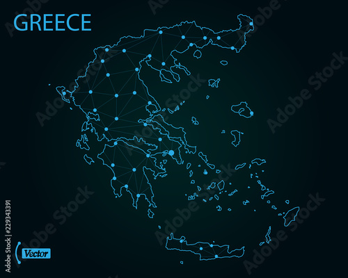 Map of Greece. Vector illustration. World map