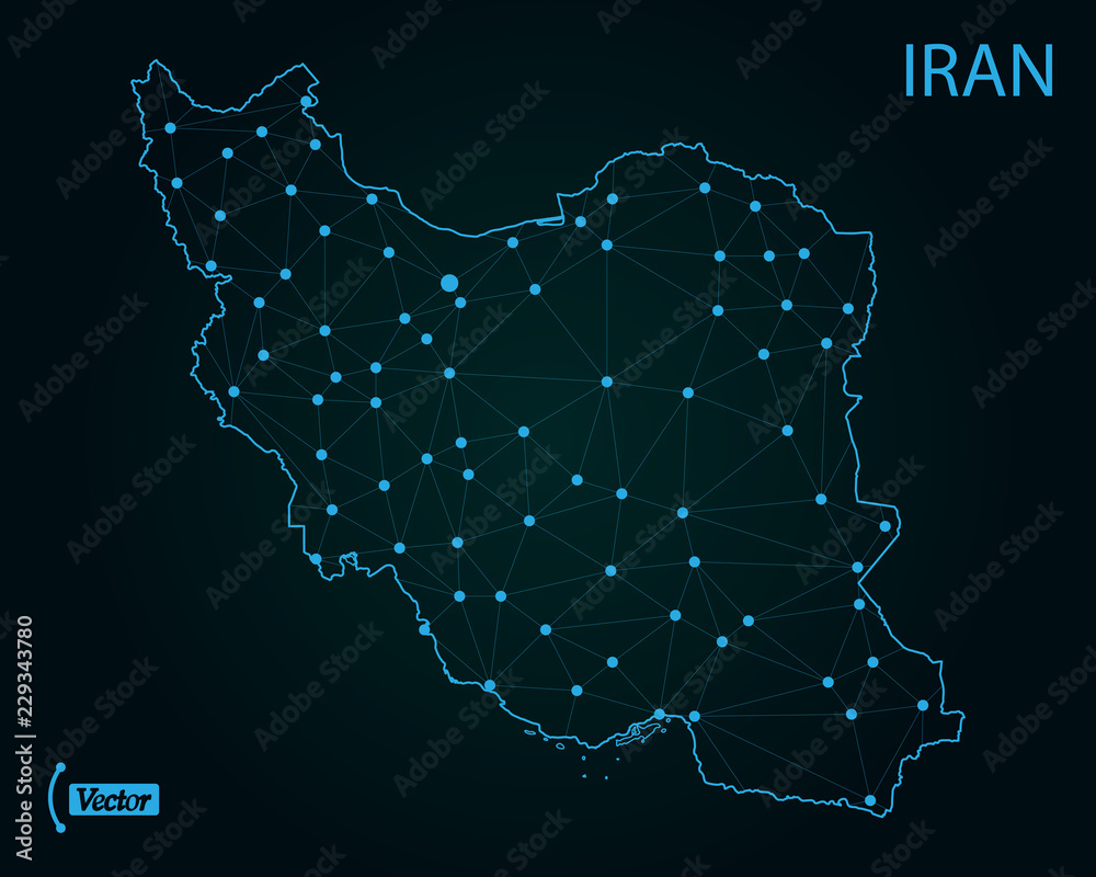 Map of Islamic Republic of Iran. Vector illustration. World map