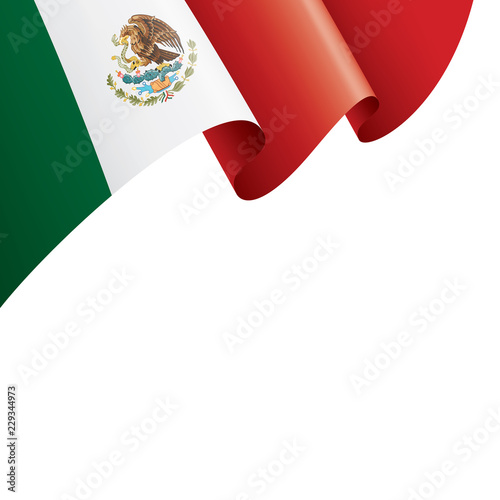 Mexican flag, vector illustration on a white background