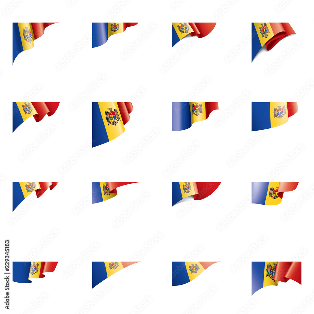 Moldova flag, vector illustration on a white background