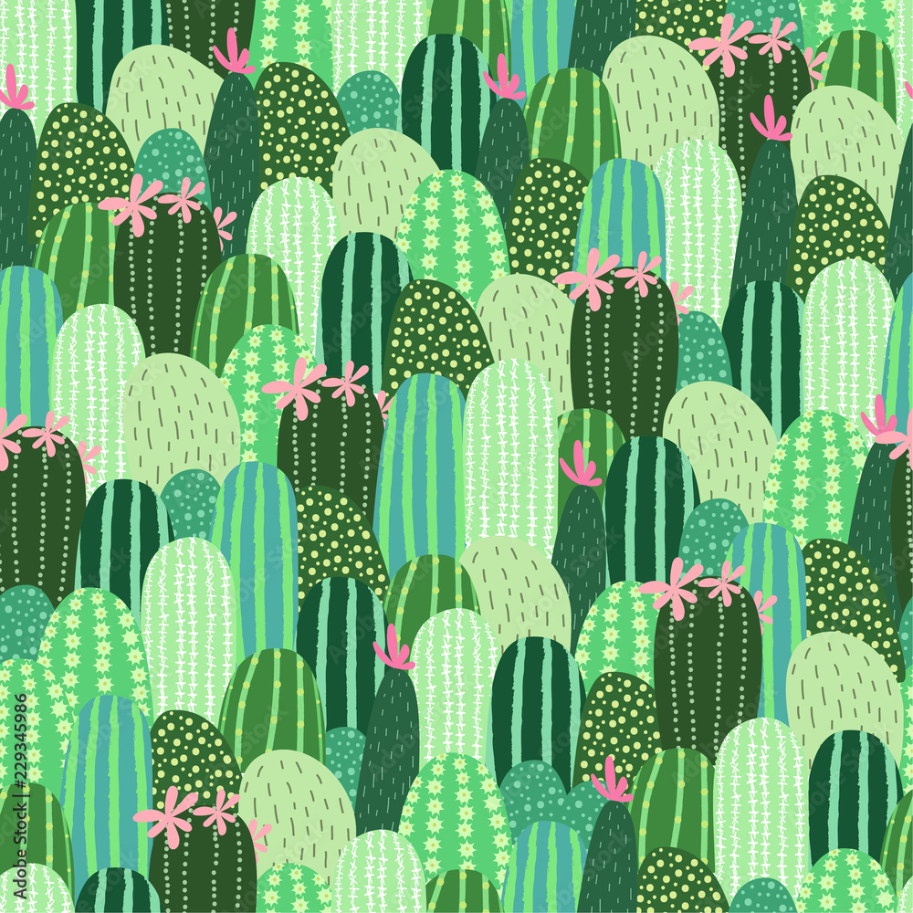 Seamless pattern with cactus Seamless pattern with cactus