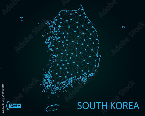 Map of South Korea. Vector illustration. World map