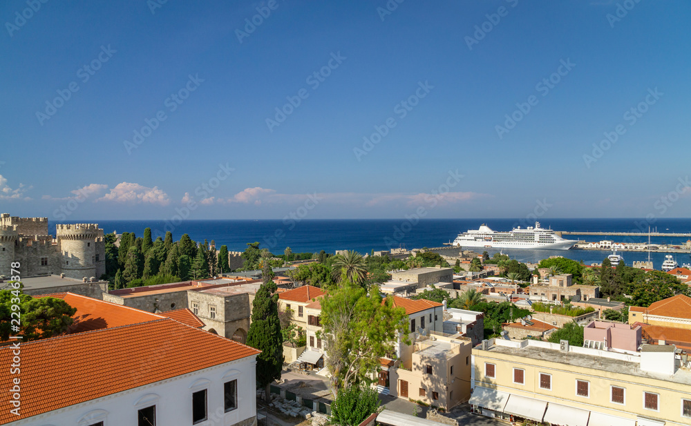 View over Rhodes town