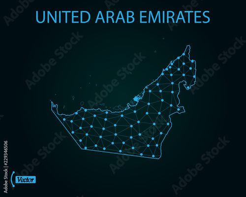 Map of United Arab Emirates. Vector illustration. World map