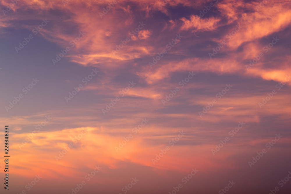 Beautiful cloud formation during sunset